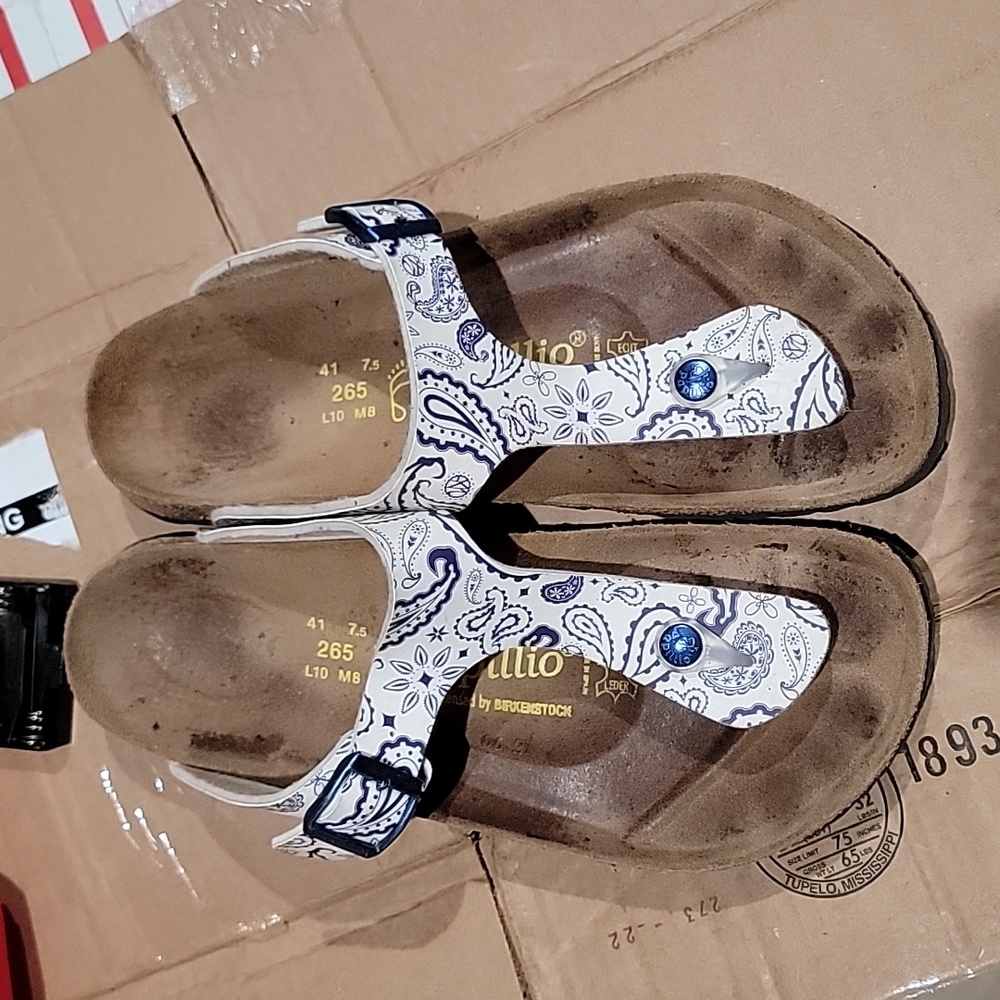 Papillio by Birkenstock Women's Thong Sandals in Blue Paisley